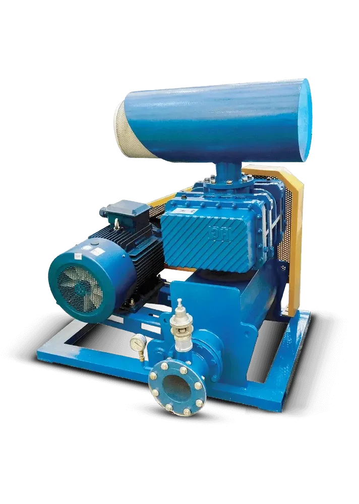 Motorlu ve susturuculu roots blower ünitesi